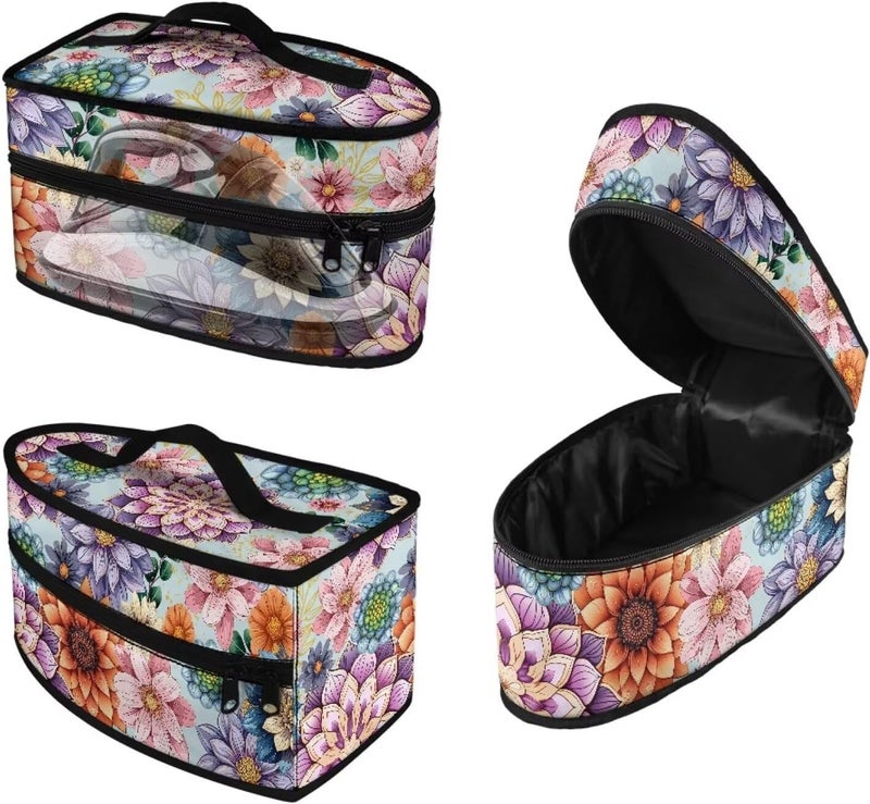 Goncariar Steam Iron Storage Bag with Zipper Handle, Foldable Portable Iron Storage Case Protective Carrying Bag Universal for Most Irons- Bright Blossom - Image 1